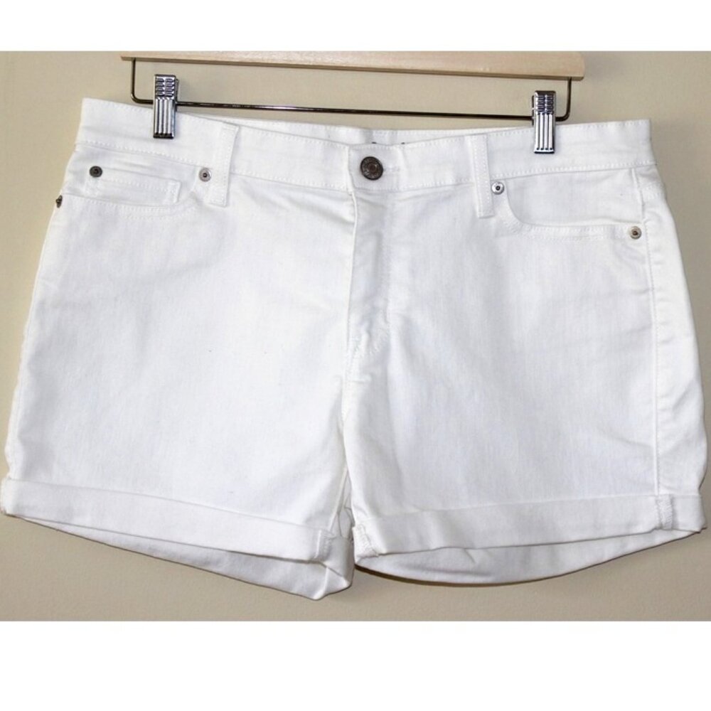 nwot GAP Sexy Boyfriend Cuffed Stretch-Denim Shorts in White, Size 10 (W30)